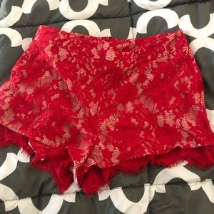 Red Lace Shorts BRAND NEW
